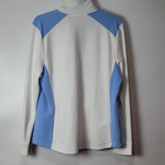 Lauren Active Womens White & Blue Track Jacket XL Cotton Polyester Blend - Picture 13 of 13